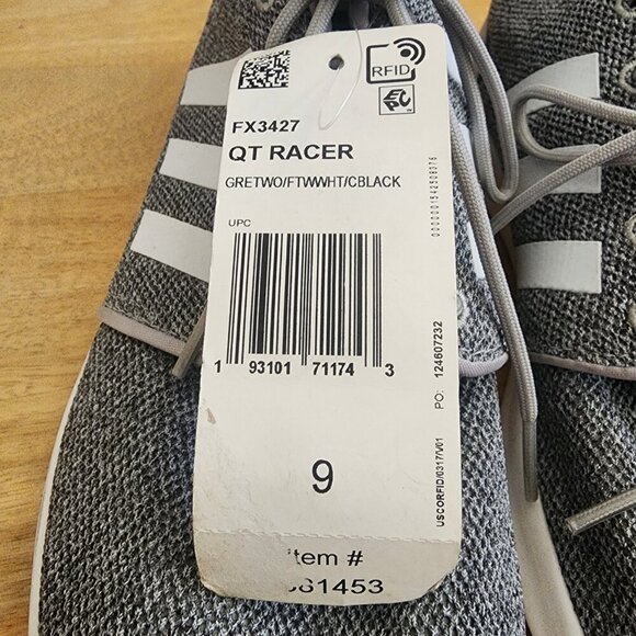 Adidas Womens Cloudfoam QT Racer Running Shoes Sneakers FX3427 Gray White Size 9 - Picture 9 of 13
